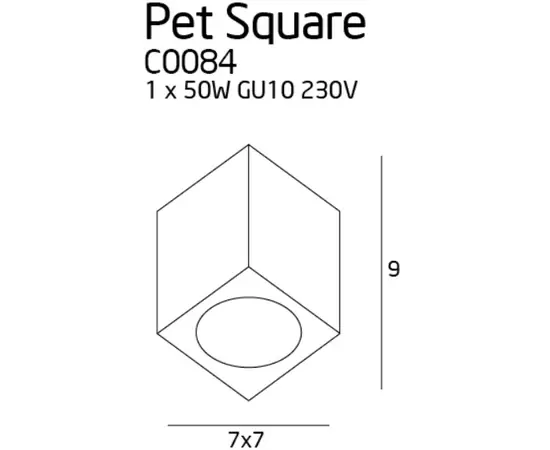 Maxlight pet square c0084 cr plafon darmowa wysyłka w 24h