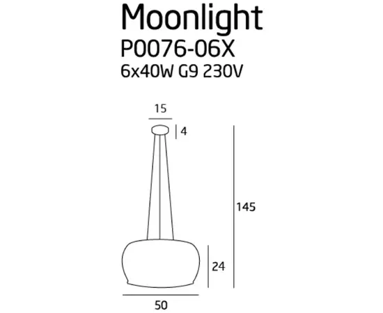 Maxlight moonlight grey p0076-06x lampa wisząca darmowa wysyłka w 24h