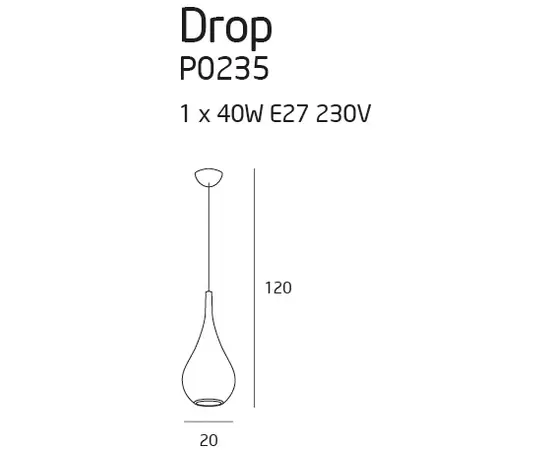Maxlight drop p0235 lampa wisząca biała