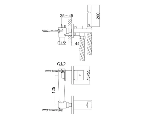 Kohlman axis bateria bidetowa podtynkowa-bidetta chrom qw135n