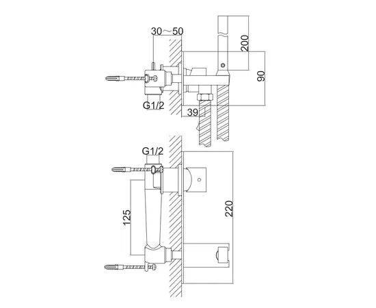 Kohlman axis bateria bidetowa podtynkowa-bidetta chrom qw138n