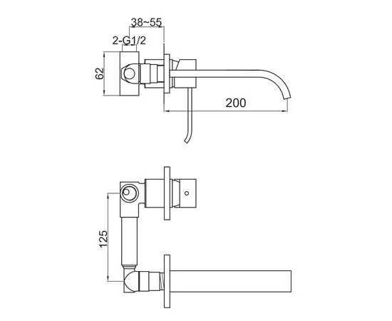 Kohlman axis bateria umywalkowa podtynkowa chrom qw183n