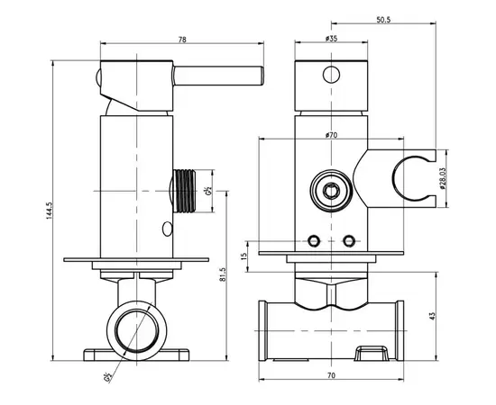Kohlman axel bateria bidetowa podtynkowa chrom qw135a