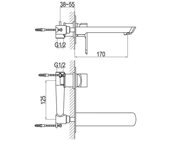 Kohlman foxal bateria umywalkowa podtynkowa chrom qw185f