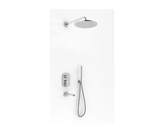 Kohlman Foxal Zestaw Wannowo-prysznicowy Podtynkowy z deszczownicą 40cm Chrom QW211FR40