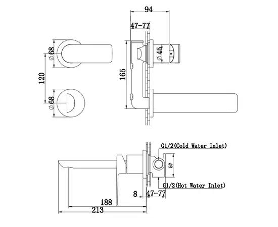 Kohlman proxima bateria umywalkowa podtynkowa chrom qw180p