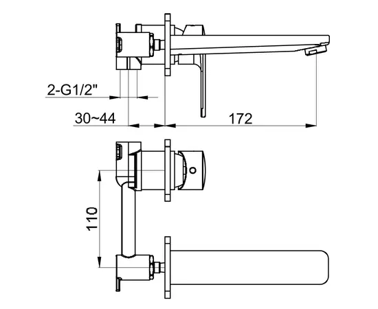 Kohlman texen bateria umywalkowa podtynkowa chrom qw180t