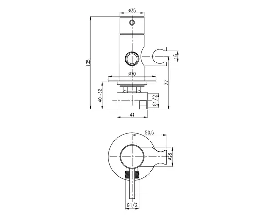Mobi northern copper brushed bateria bidetowa podtynkowa mosiądz szczotkowany nzh4217cb