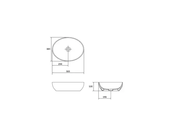 Mobi parma umywalka nablatowa 50x38 biała mcu031