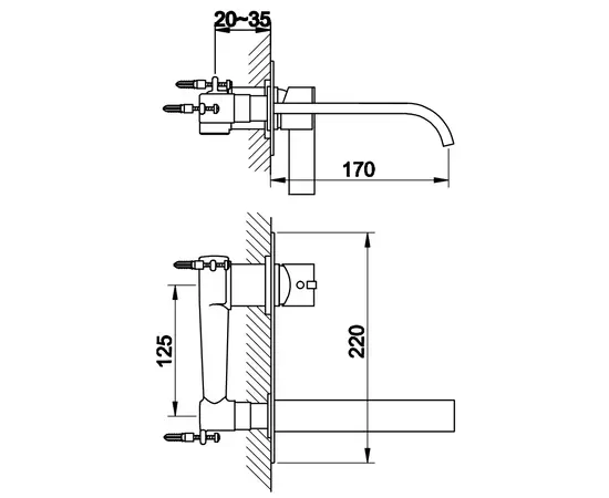 Kohlman dexame bateria umywalkowa podtynkowa chrom qw185d