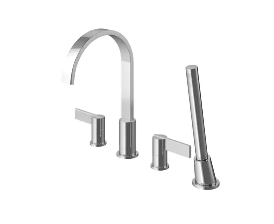Kohlman Dexame Bateria Wannowa 4-otworowa z obrotową wylewką Chrom QB240D
