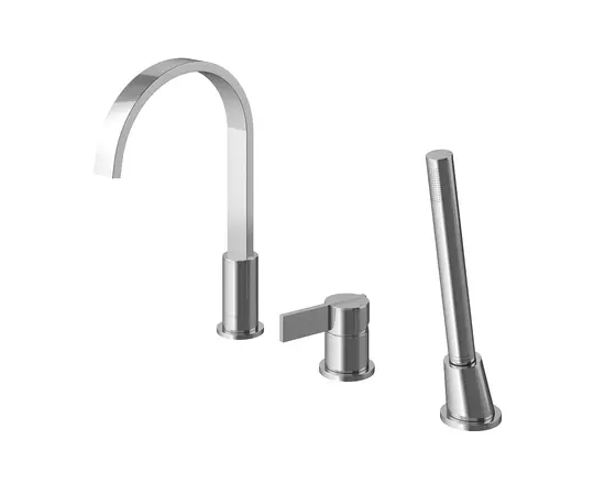 Kohlman Dexame Bateria Wannowa 3-otworowa z obrotową wylewką Chrom QB241D