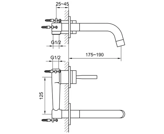 Kohlman maxima bateria umywalkowa podtynkowa chrom qw180m