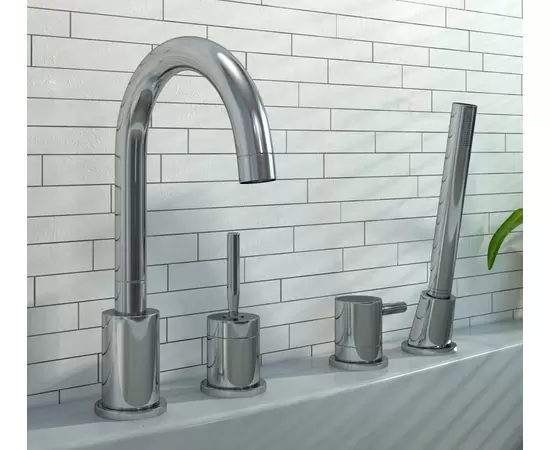 Kohlman maxima bateria wannowa 4-otworowa z obrotową wylewką chrom qb244m