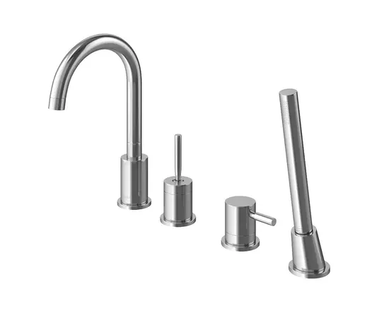Kohlman Maxima Bateria Wannowa 4-otworowa z obrotową wylewką Chrom QB244M