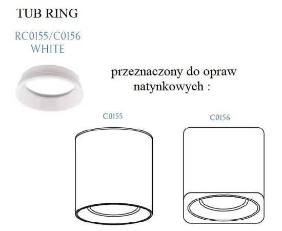 Maxlight tub rc0155/0156 white pierścień ozdobny biały