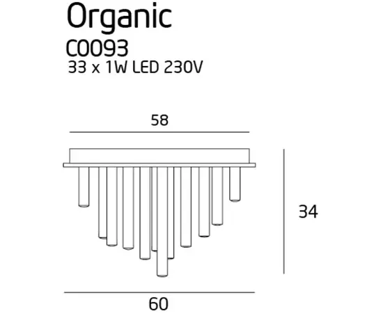 Maxlight organic copper c0093d plafon duży