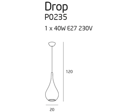 Maxlight drop p0235 lampa wisząca biała