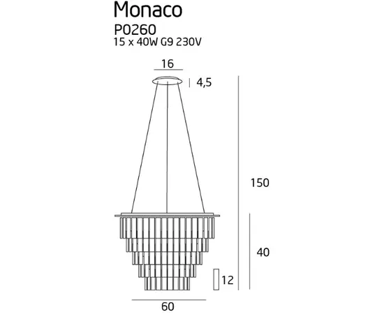 Maxlight monaco p0260 lampa wisząca