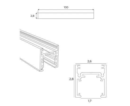 Maxlight magnetic mt0011 szyna magnetyczna płytka natynkowa 1m czarna