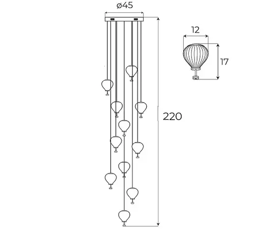 Maxlight p0526d lampa wisząca palloncini 11