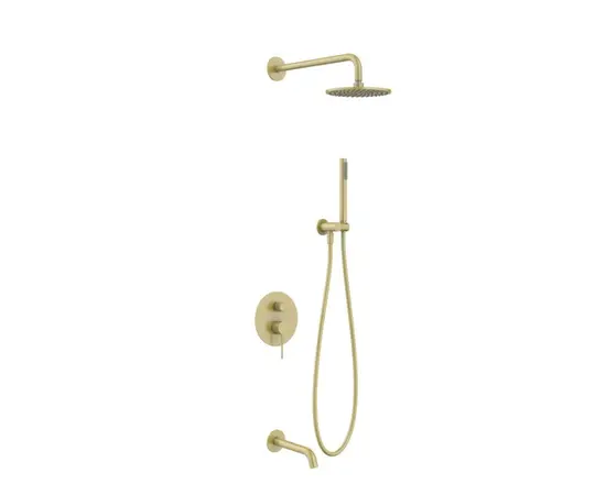 Mobi Northern Gold Brushed Natryskowy Zestaw Podtynkowy z Wylewką Złoto Szczotkowane NZW4240BG