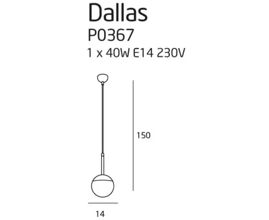 Maxlight dallas p0367 lampa wisząca czarna