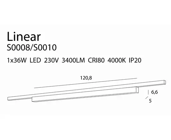 Maxlight linear s0010 oprawa do szynoprzewodu biała