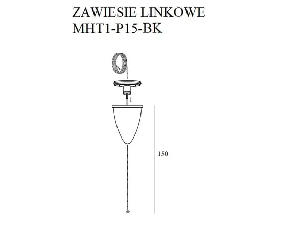 Maxlight zawiesie linkowe 1,5m czarne mht1-p15-bk