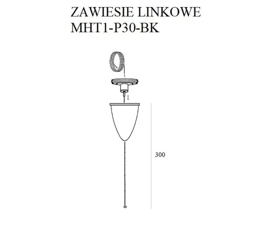 Maxlight zawiesie linkowe 3m czarne mht1-p30-bk