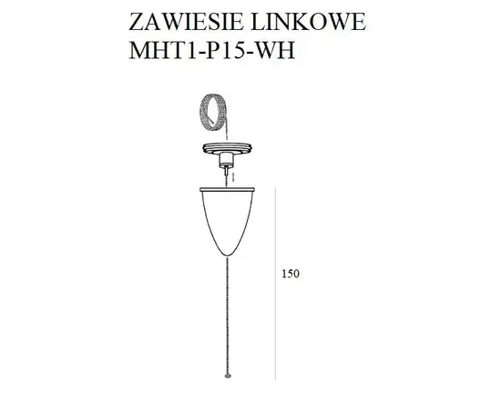 Maxlight zawiesie linkowe 1,5m białe mht1-p15-wh