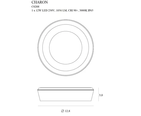 Maxlight charon c0208 lampa sufitowa ip65
