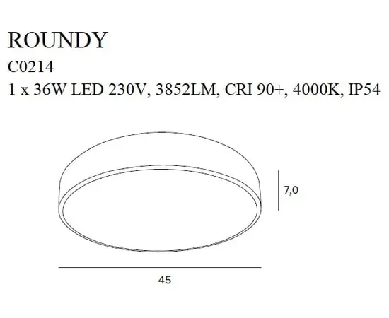 Maxlight roundy c0214 plafon czarny ip54