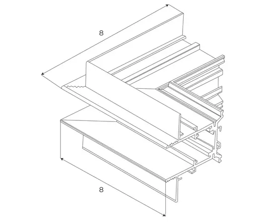Maxlight magnetic mt0009 kątownik czarny do użycia przy uskoku na suficie do szyn mt0006, mt0007