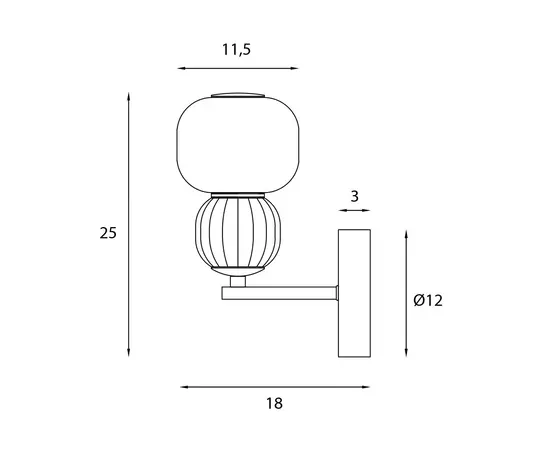 Maxlight w0399 kinkiet modern opal + medium brown 5w
