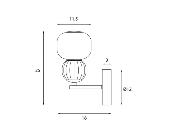 Maxlight w0400 kinkiet modern opal + dark grey 5w