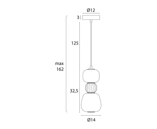 Maxlight p0627 lampa wiszaca modern opal + light grey 13w