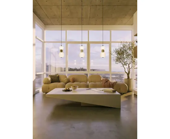 Maxlight p0627 lampa wiszaca modern opal + light grey 13w