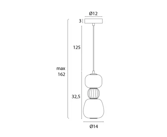 Maxlight p0629 lampa wisząca modern opal + dark grey 13w