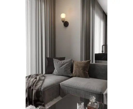 Maxlight w0399 kinkiet modern opal + medium brown 5w