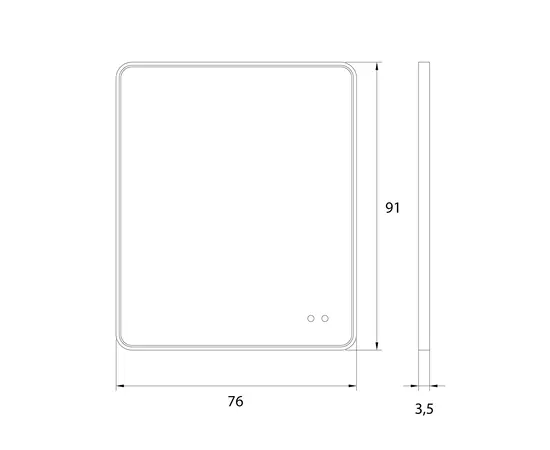 Maxlight w0385 mirror prostokąt 76x91cm miedziane lustro podświetlane