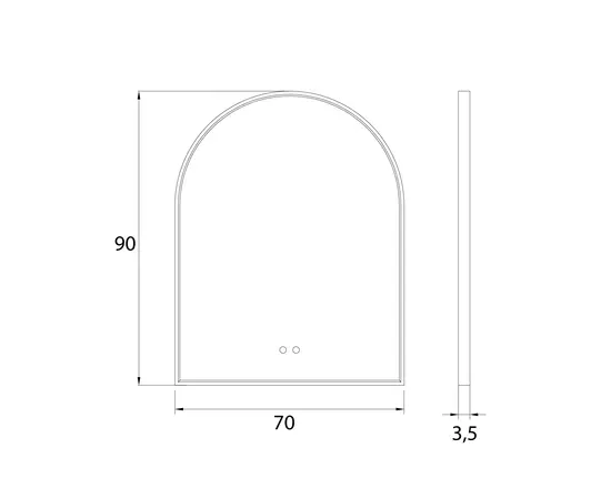 Maxlight w0386 mirror półokrąg 90x70cm złote lustro podświetlane