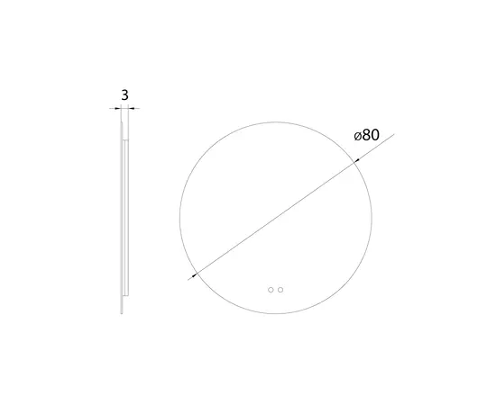 Maxlight w0387 mirror okrąg ⌀80 cm bezramkowe lustro podświetlane
