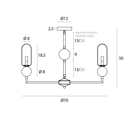Maxlight p0632 lampa wisząca nova black 7l