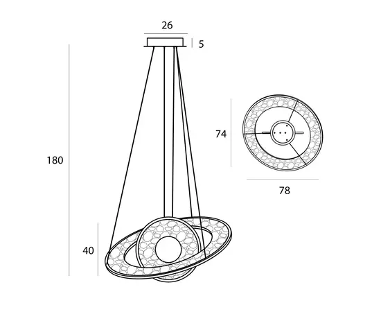 Maxlight p0638d lampa wisząca alexia 45w