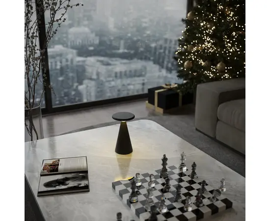 Maxlight t0063 lampa stołowa funghi czarna ip44