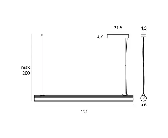Maxlight p0621 lampa wisząca fayette czarna 121cm 23,2w 3000k ip44