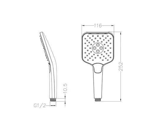 Mobi horizon one nickel brushed słuchawka prysznicowa