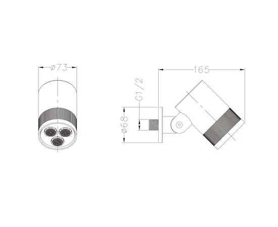 Mobi horizon axis nickel brushed deszczownica ścienna