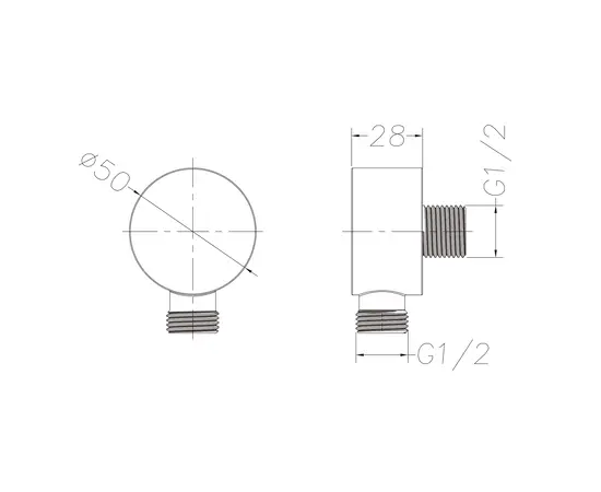 Mobi northern circle gunmetal brushed przyłącze kątowe